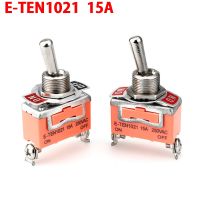 E-TEN1021 Toggle Switch 2 Terminal ON-OFF-ON 2 Positions 2 Pin Swithes 220V 15A AC with 12mm Waterproof Switch Caps Orange black Electrical Circuitry