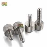 2/5Pcs M2 M2.5 M3 M4 M5 M6 304 Stainless Steel Thumb Screws Plain Flat Head Metric Knurled Head Manual Adjustment Screws Bolts Nails Screws Fasteners