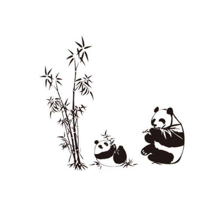 Cartoon Bamboo Panda Wall Decal Sticker Home Door Fridge Decor