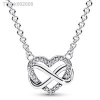 ☸♠ Original Sparkling Infinity Heart With Crystal Collier Necklace For 925 Sterling Silver Bracelet Bead Charm Diy Europe Jewelry