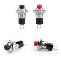 MINI 10mm IP67 Push Button SPST Latching N/O OFF-ON Switch Red/Black For Car/Boat