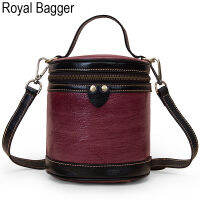 Royal Baggerใหม่สำหรับผู้หญิงกระเป๋าสะพายหนังวัวย้อนยุคมัลติฟังก์ชั่คลาสสิกกระเป๋าCrossbody