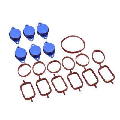 6x 22MM 6X 33MM Diesel Swirl Flap Blanks Repair Delete Kit With Intake Manifold gaskets For BMW Previous M57 E60 E90