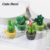 【Cute Deco】Cute Cactus (4 Types) Rabbit Ear Stereoscopic Cactus / Pink Cactus Charm Button Deco/ Cute Jibbitz Croc Shoes Diy / Charm Resin Material For DIY/Hair Accessories