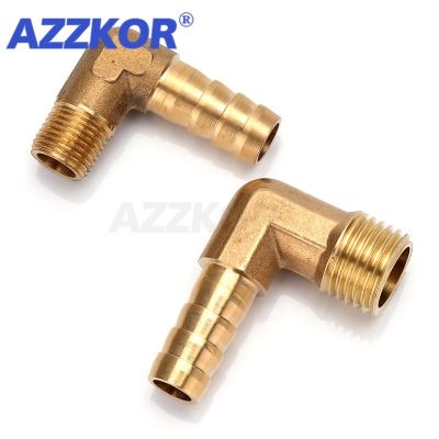 6-12mm Brass Right Angle Pagoda Pipe Joint Hose Barb Tail1/8 quot;1/4 quot;1/2 quot;Male Thread Connector Copper Pipe Coupler Adapter Gas Joint