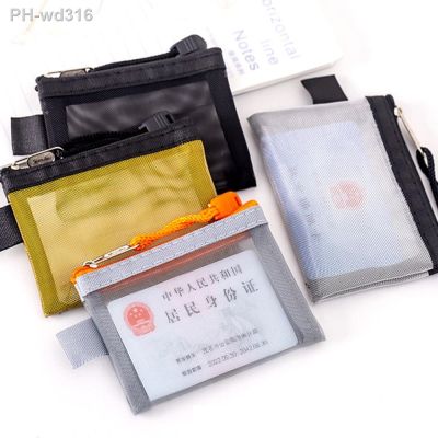 Portable Mesh Storage Bag Mini Transparent Nylon Mesh Card Bag Credit ID Card Storage Bags Coin Purse Lipstick Key Storage Bag
