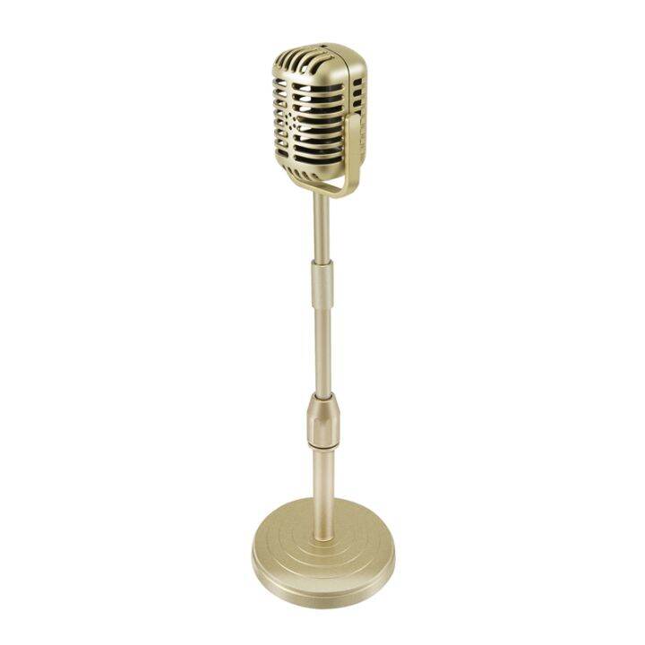 Vintage Desktop Microphone Prop Model with Adjustable Height, Classic