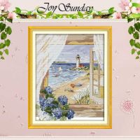 【CC】 Seascape the Window Counted 11CT 14CT Set  Cross-stitch Kits Embroidery Needlework