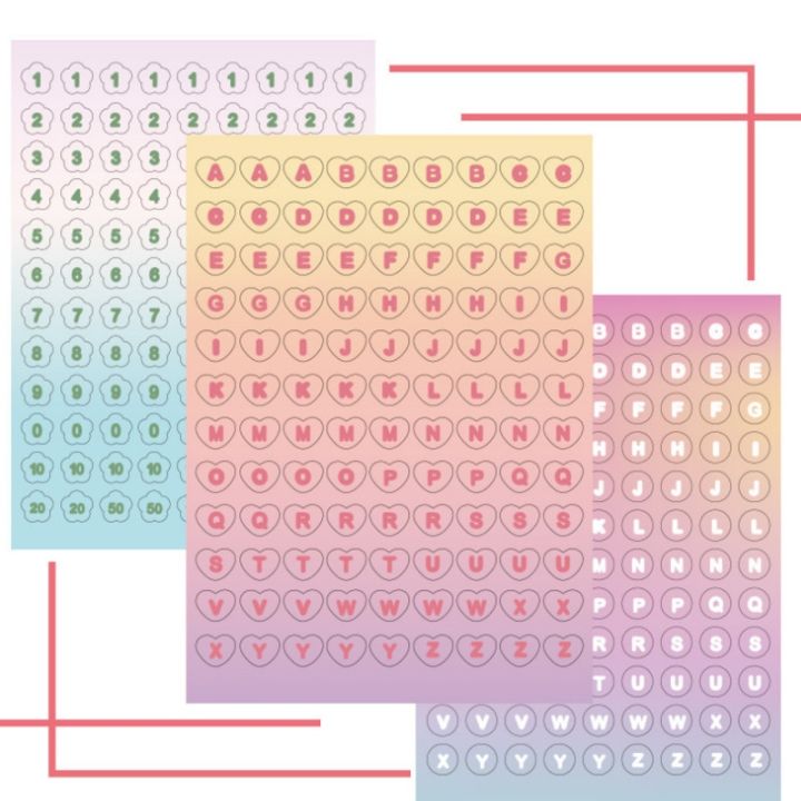 ใหม่-3ชิ้น-เซ็ต-ins-ร้อน-kawaii-ไล่โทนสีจดหมายจำนวนสติกเกอร์สมุดจับแพะชนแกะไดอารี่แผน-deco-เครื่องมือเกาหลีเครื่องเขียนสติกเกอร์