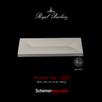 จานสี่เหลี่ยมเซรามิคโบนไชน่า (Bone China) เนื้อพอร์ซเลน U3239 (Rectangular Tray) ขนาด 28.5x10 cm. | 6 ชิ้น/กล่อง