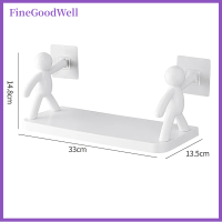 FineGoodWell ชั้นวางเก็บเครื่องสำอางในห้องน้ำมีกาวในตัวสำหรับวายร้ายตุ๊กตาสีขาวน่ารักชั้นวางของในห้องน้ำสร้างสรรค์ใหม่