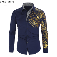 เสื้อแขนยาวลายเสื้อเชิ๊ตเข้ารูป JPQQ Store Ebay2021แฟชั่นของผู้ชายใหม่