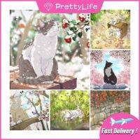 【 Pl】cat เพชรภาพวาด5D DIY น่ารัก Kitty เต็มเจาะ Home Decor Wall Art เหมาะสำหรับของขวัญ30x3 0ซม./40x4 0ซม./50x50cm