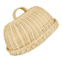 1 Set Kitchen Food Cover Rattan Basket Food Cover Protective Cover (Khaki)