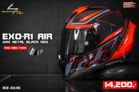 SCORPION HELMET หมวกกันน็อค รุ่น EXO-R1 AIR COLOR GAZ MATAL BLAK RED