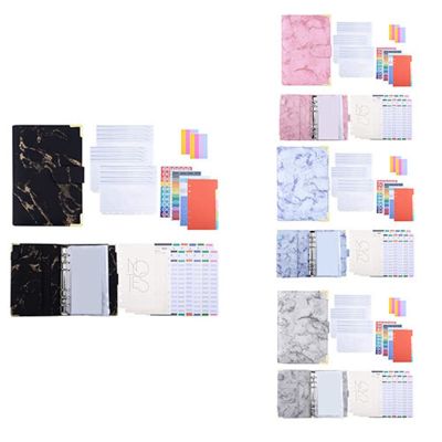 49Pc Budget Binder, Marble Print PU Binder Budget Planner Organizer with Envelopes,Expense Budget Sheets,for Budgeting