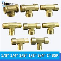 Pneumatic Plumbing Brass Pipe Fitting Male/Female Thread 1/8" 1/4" 3/8" 1/2" BSP Tee Type Copper Fittings Water Oil Gas Adapter Valves