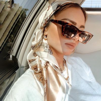 Silk Scarves Women Luxury Brand Summer Fashion Designer Head/Hair Scarf 90x90cm Hijab Bandana Cheveux Foulard Femme 90X90CM
