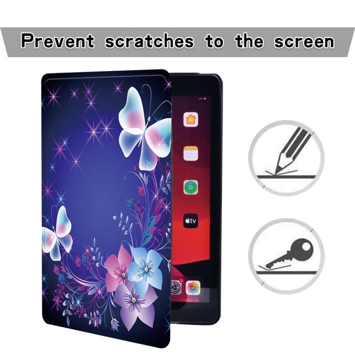 butterfly-tablet-case-for-apple-ipad-9-10-2-quot-2021-9th-gen-pu-leather-stand-tablet-dustproof-foldable-protective-cover-case-pen