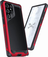 Ghostek ATOMIC slim S22 Ultra Case with Clear Back, Aluminum Bumper and S-Pen Access Military Grade Shock Absorbent Protective Phone Cover Designed for 2022 Samsung Galaxy S22 Ultra 5G (6.8inch) (Red) Galaxy S22 Ultra Red