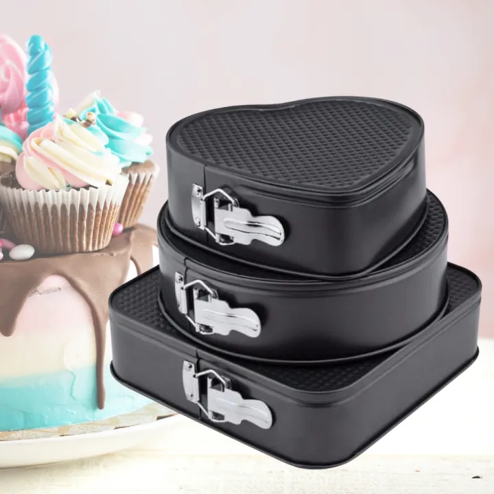 ANNCAI Kitchen Shapes Cake Mold Pan Set 3pcs Cake Moulding Removable
