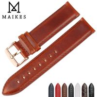 MAIKES Perhiasan Aksesoris Kulit Asli Perhiasan Strap 16mm 17mm 18mm 19mm 20mm Gelang Jam Untuk DW Daniel Wellington Menonton Band