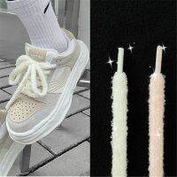 New Thick Cotton Round Shoelace Cute Hairy Soft Pink Shoelace High-top Canvas White Shoes Laces Accessories