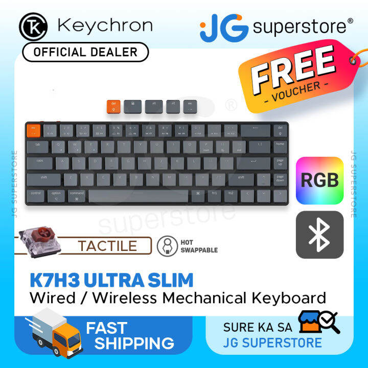 Keychron K7 68 Keys UltraSlim Bluetooth Wireless / Wired TKL Tenkeyless Gateron Mechanical