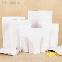 △✐♀ 16ig3506 Sacos de papel kraft brancos com zíper sacos intra-auriculares revestimento automático para lanche em pó café e saco presente