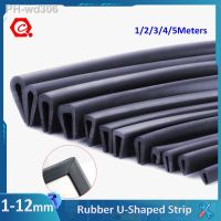 1-5M Black Rubber U-Shaped Strip Edging Sealing Strip Anti-Collision Protective Metal Glass Edge With Clamping Groove