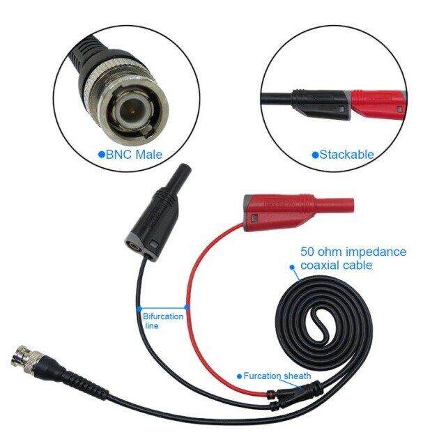 New Bifurcated 4mm Shrouded Plug Test Leads Safety Type Probe Coaxial