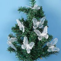 12PCS Xmas Tree Butterfly Clip Christmas Tree Pendant Butterfly Clip New Year Ornament Xmas Tree Decorations