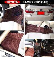 พรมปูพื้นรถยนต์ 6D TOYOTA CAMRY ปี2012-18 พรม6D สีกาแฟ เต็มคัน 3ชิ้น