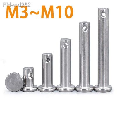 M3 M4 M5 M6 M8 M10 304Stainless Steel 304 Shaft Flat Head Pins with Hole Positioning Cylindrical Clevis Bolt328