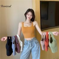 《Be love shop》ATHVOTAR Women Sexy Crop Top Woven Tank Top Push Up Underwear Tube Top Square Collar With Pad Wireless Sports Padded Camisole