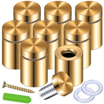 8 Pack Standoff Screws 3/4 x 6/5 Inch Gold Sign Standoffs Hanging Acrylic Picture Frame Advertising Screws Kit