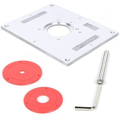 Precision Router Table Insert Plate with Router Insert Ring for Woodworking Aluminum Board Benches Flip Chipboard