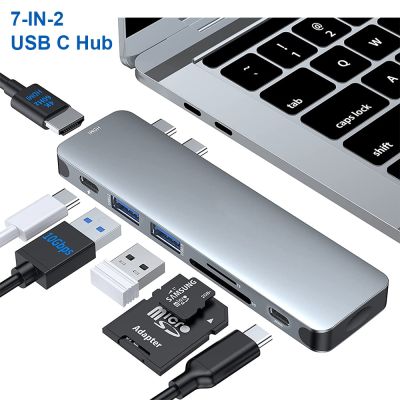 USB ฮับต่อพ่วง C สำหรับ MacBook Pro/Air 2021-2016พร้อม USB3.0 TF การ์ดรีดเดอร์ SD PD 100W Thunderbolt 3สำหรับ MacBook Pro 13 "15" 16 "Feona