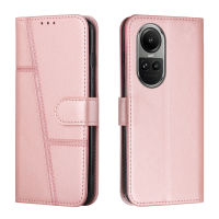 เคสโทรศัพท์สำหรับ OPPO Reno 10 Reno 10 Pro 5G, หนัง PU ให้ความรู้สึกเหมือนผิวเคสที่มีช่องเสียบการ์ดการออกแบบกรอบกันกระแทก