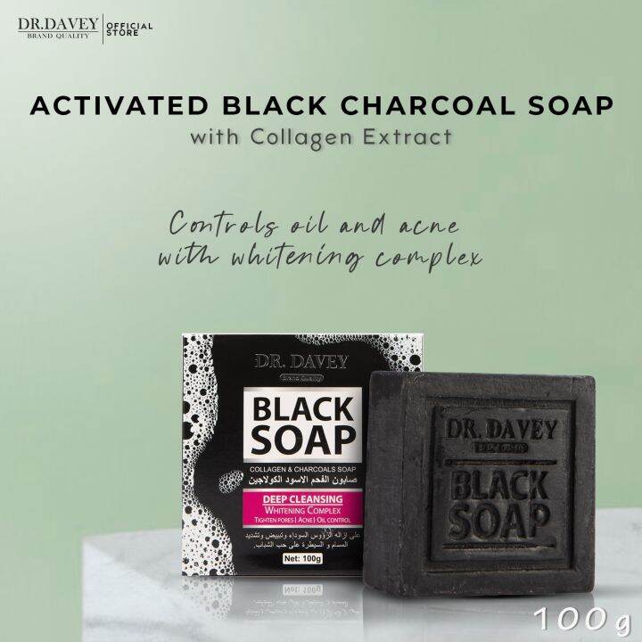 Dr. Davey Activated Charcoal Soap 100g Skin Detox, Acne, Eczema