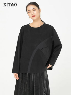 XITAO T Shirt Women Hit Color  Long Sleeve Top