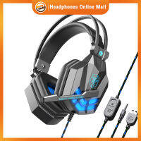 Sy850mv Illuminated Wire Control Gaming Headset หูฟังตัดเสียงรบกวนพร้อมไมโครโฟนสำหรับ Ps4