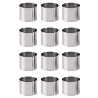 12 Pieces Round Biscuit Cutter Stainless Steel Mousse Ring Mini Circle Cookie Frying Egg Rings Baking Tool