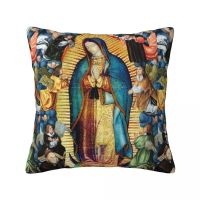 [Dudu home furnishing] เคส Virgin Mary และหมอนนางฟ้าผู้หญิงของ Guadalupe ถุงมีซิปสำหรับเดินทางปลอกหมอนผ้าโพลีเอสเตอร์เนื้อนุ่มฤดูใบไม้ผลิ