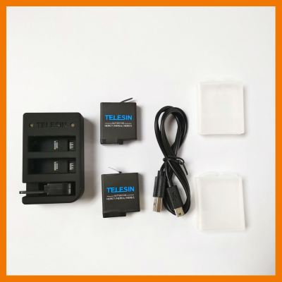 HOT!!ลดราคา TELESIN แบตเตอรี่เสริม แท่นชาร์จ GOPRO HERO 5 6 7 2 pcs Replaceable Battery 1220 mAh + 1 Remote Slot ##ที่ชาร์จ แท็บเล็ต ไร้สาย เสียง หูฟัง เคส Airpodss ลำโพง Wireless Bluetooth โทรศัพท์ USB ปลั๊ก เมาท์ HDMI สายคอมพิวเตอร์