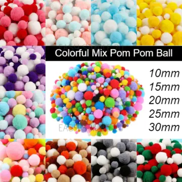 500pcs Glitter Pompoms 10mm Mixed Soft Pom Poms Balls Sewing