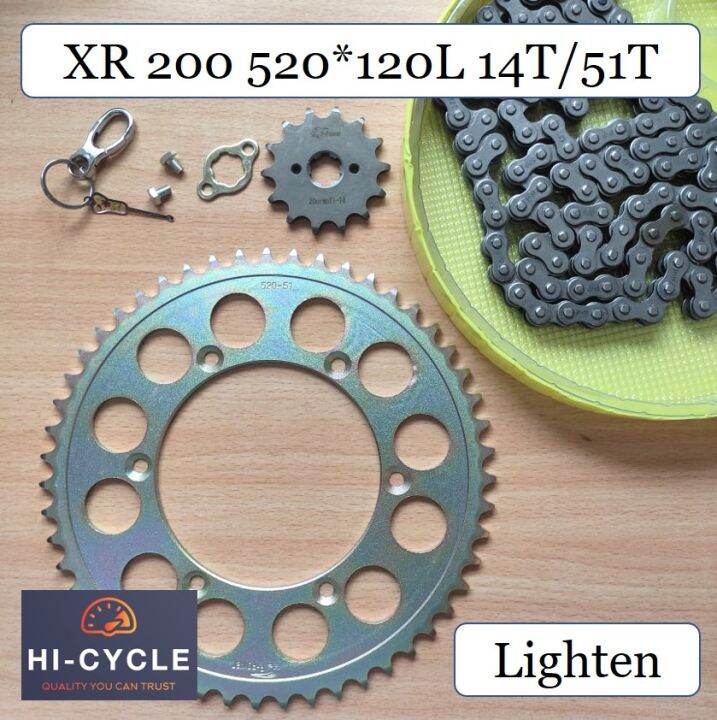 Honda XR 200 Chain and Sprocket Set LIGHTEN 14/51 Lazada PH
