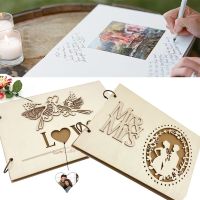 10/20/30/40 Pages Wedding Guest Book Wedding Signs Wood Wedding Signature Guest Book DIY Photo Album Wedding Decoration Cleaning Tools