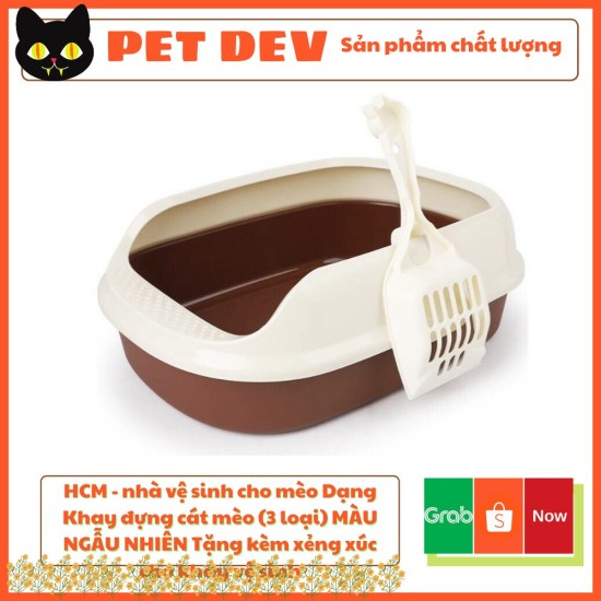 Hcm - nhà vệ sinh cho mèo dạng khay đựng cát mèo 3 loại màu ngẫu nhiên - ảnh sản phẩm 1
