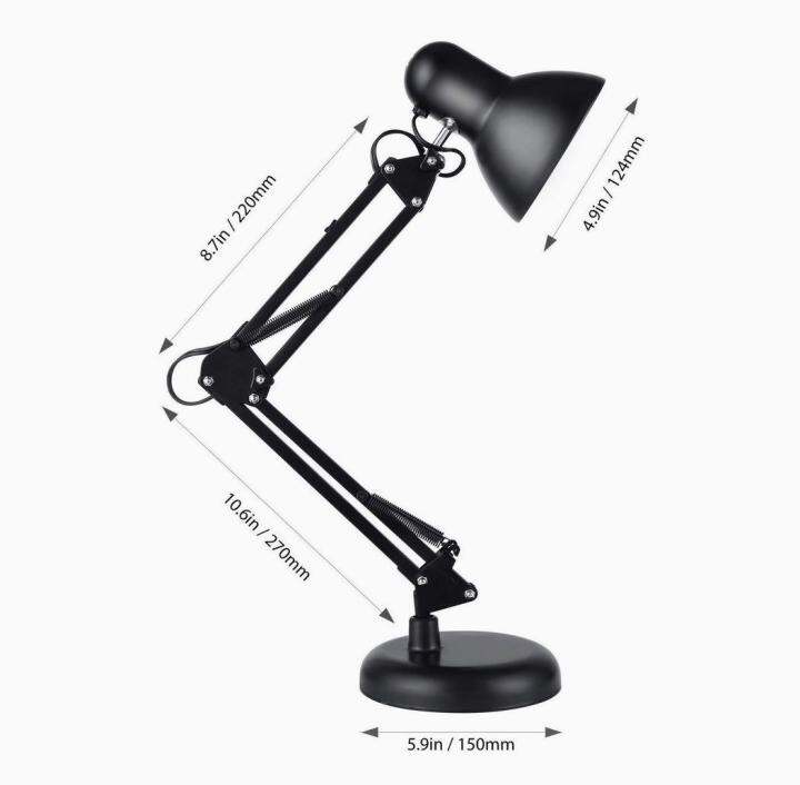 (SG SELLER) WAFTING Swing Arm Desk Lamp,Table Lamp,With LED Bulb & Clamp,Metal Structure